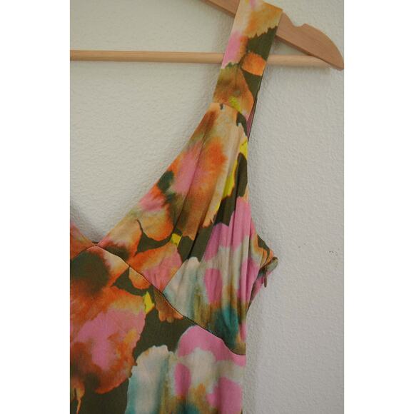 Rails Jacinda Dress Terra Floral Size Small Satin Midi Dress - Picture 5 of 9